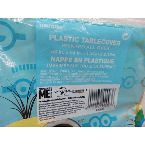 5/$25 Despicable Me Minion Made Table Cover 54”X84” Happy Birthday Party ME! - Picture 8 of 9